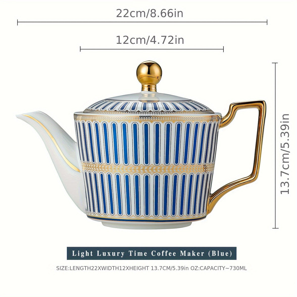 Conjunto de xícaras de chá de porcelana elegante da China com bule, açucareiro e leiteira para chá / café, presente para adultos, xícara de chá e pires de porcelana exquisita de platina esmaltada, colher dourada, caneca de cappuccino e café latte.