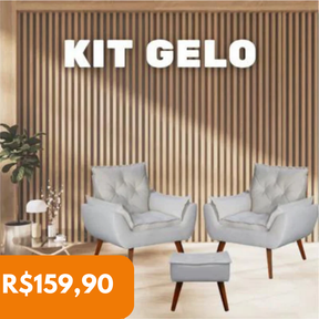 Kit Poltronas para Sala + Puff | Elegância na Casa